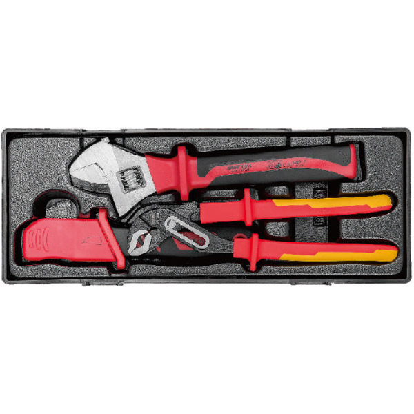 【地域制限有】【メーカー直送】JTCオートツールズ 3PCS 絶縁ナイフ&レンチセット JTCK9031 モンキー プライヤー ハンドツール ハイブリッド 電気 絶縁ナイフ＆レンチセット JTCK9031
