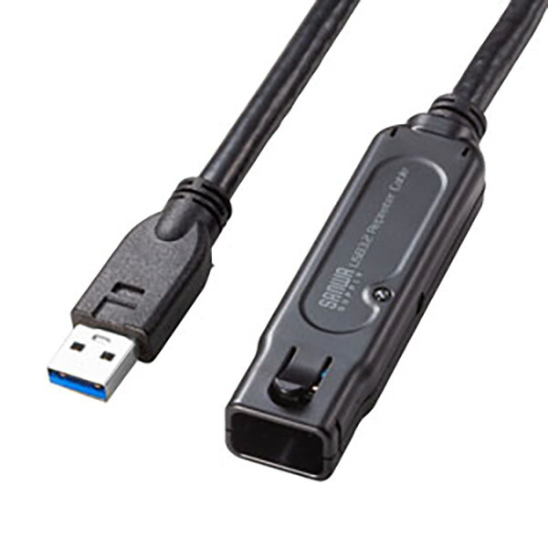 サンワサプライ USB3.2アクティブリピーターケーブル10m（抜け止めロック機構付き） KB-USB-RLK310