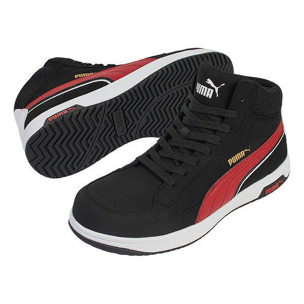 PUMA(プーマ) ヘリテイジ エアツイスト2.0 ミッド ブラック 26.5cm 63.210.0 PUMA SAFETY 安全靴 作業靴 HERIRTAGE Airtwist 2.0 |RideOne(ライドワン)