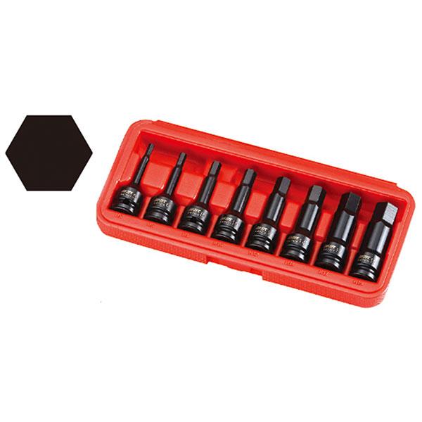 【メーカー直送】JTCオートツールズ 差込12.7mm ロングインパクト6角ソケットセット JTCJ408LH