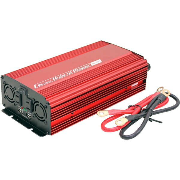 Meltec(メルテック) USB&コンセント 静音タイプ 1000W DC24V用 AC100V・USBポート SIV-1001|RideOne(ライドワン)