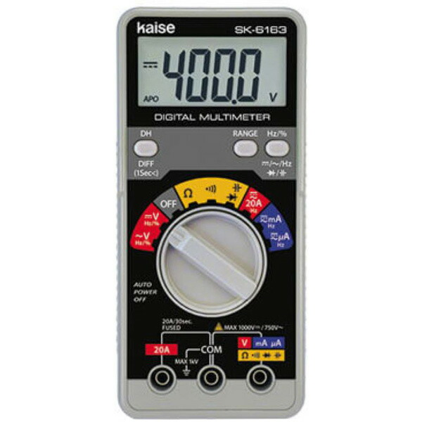カイセ デジタルマルチメータ SK-6161 ハンディタイプ 大型LCD SK-6161