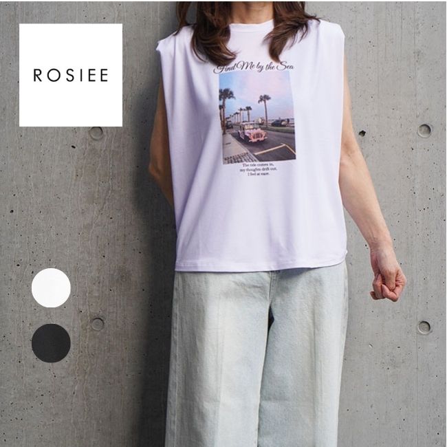ROSIEE ロージー レディースカットソー ノースリーブ フォトプリントカットソー 春夏 夏時 R830307