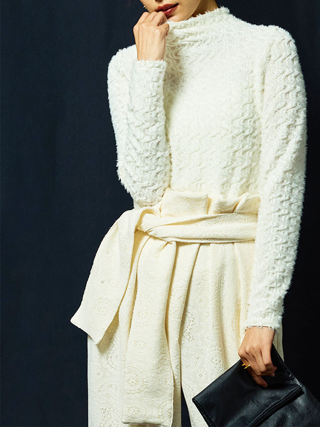 Mewl ミュール シアーファー ハイネック TOPS レディースインナー 秋冬 ハイネック 全3色 m253-83012|ICHITA1904店