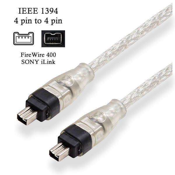 楽天市場 Ieee 1394ケーブル 4ピン 4ピン 1 5mfiewwire 400 Ilink Dv端子 Icon Shop Ic Ie4415デジカメ Dvビデオ用ケーブル メール便対応 アイコンshop 楽天市場店