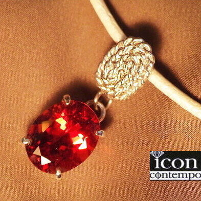 PT900 レッドアンデシン ペンダント 大粒2.45ct 縄文スパイラル 'Red Jomon'