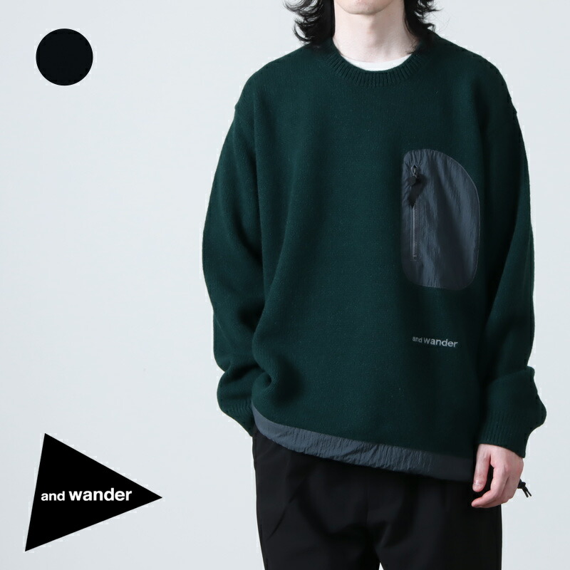 and wander アンドワンダー Shetland wool sweater シェットランドウールセーター [2023 FW]
