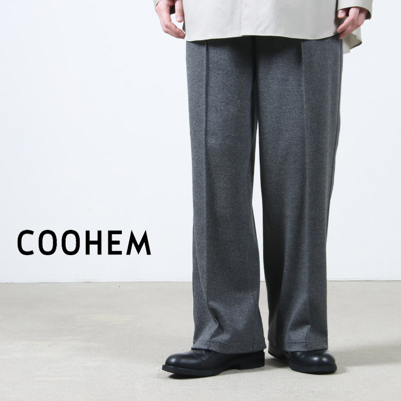 【30% OFF】 COOHEM コーヘン KNIT SIDELINE HERRINGBONE TRACK PANTS MENS ニットサイドラインヘリンボーントラックパンツ メンズ