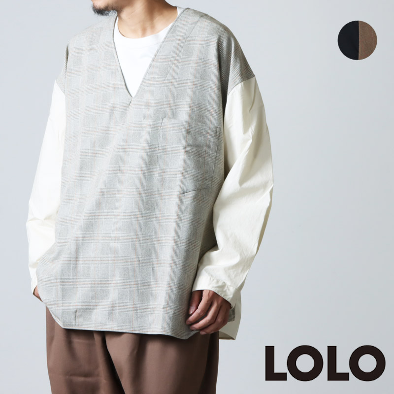 LOLO ロロ コンビネーション プルオーバーシャツ 18,469円