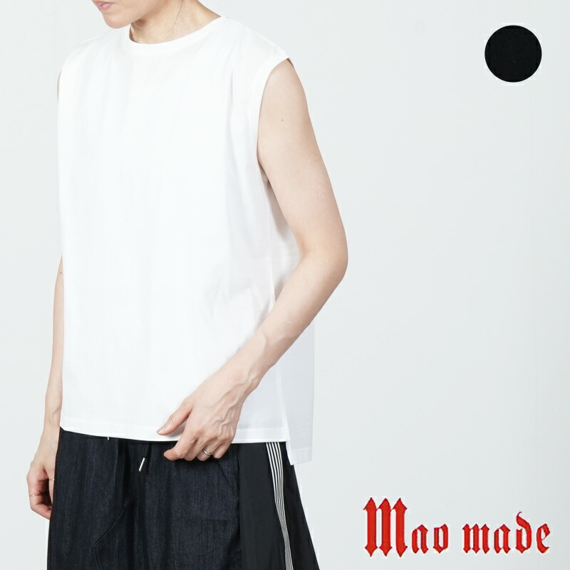 mao made (マオメイド) シルケット天竺ノースリーブTEE