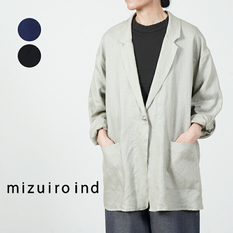 mizuiro ind ミズイロインド リネンワイドシャツジャケット|ICORA(イコラ)