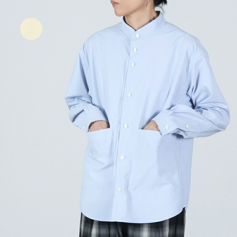 【20% OFF】 nisica ニシカ バンドカラーシャツ ルーズフィット b.ポリエステル