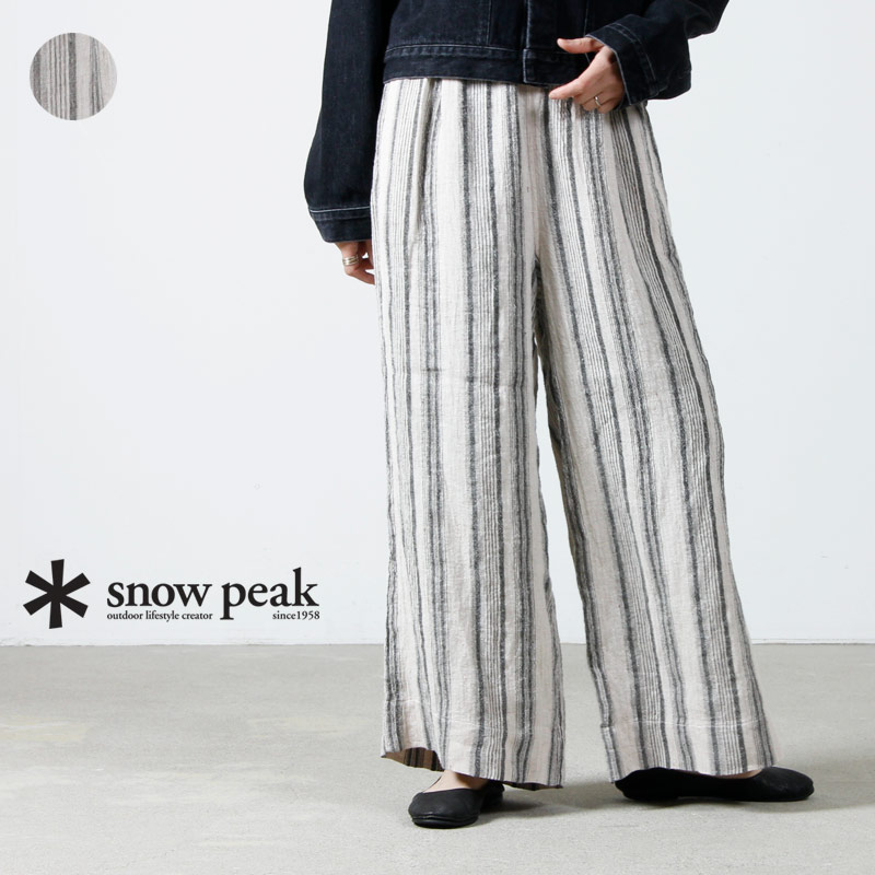 【30% OFF】 snow peak スノーピーク Linen Silk Striped Pants リネンシルクストライプパンツ