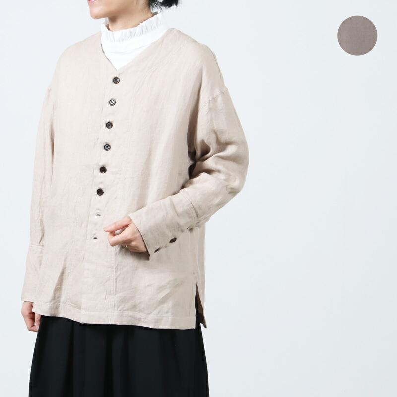 【20% OFF】 UNIVERSAL TISSU ユニバーサルティシュ オーガニックリネンツイル シャツジャケット 12,197円
