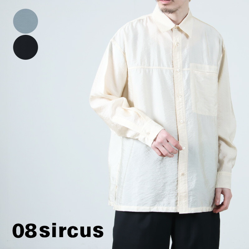 08sircus ゼロエイトサーカス Viscose sheer organdy shirt ヴィスコース シアーオーガンジーシャツ|ICORA(イコラ)