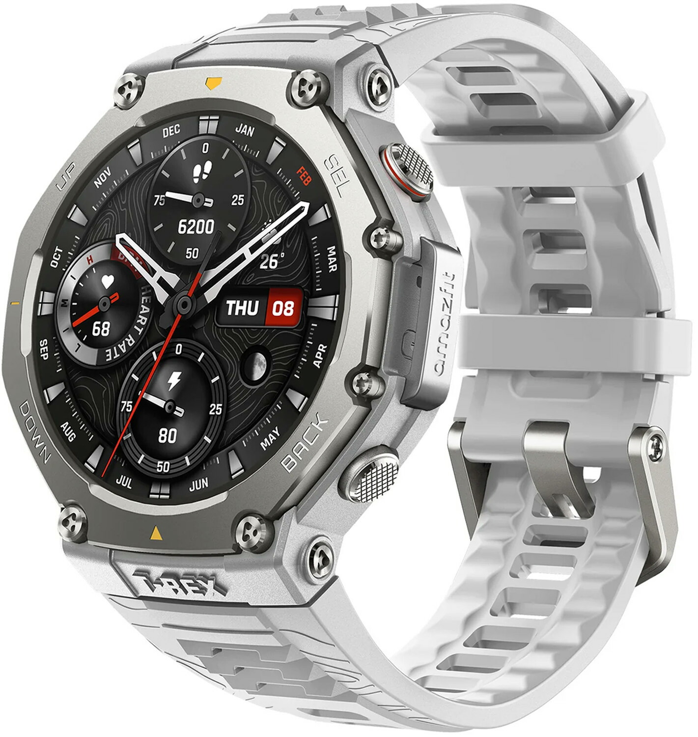 液晶保護フィルム付 Amazfit T-Rex 3 48mm ヘイズグレー スマートウォッチ 登山 アウトドア iPhone Android GPS ミリタリー スポーツ 健康管理 気圧高度計 筋力トレーニング 防水 音声操作 睡眠 国内正規品 1年保証