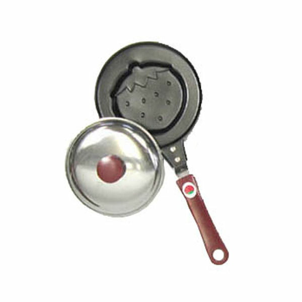 【1等最大100%ポイントバック】 ナガオ ミニ目玉焼き フライパン いちご フッ素加工 1人用目玉焼き お弁当 お子様ランチ ホットケーキ かわいい 楽しい画像