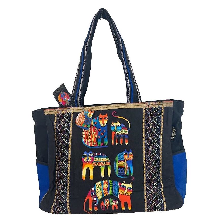 ショッピングバッグ トートバッグ カラフルなネコのファミリー ローレルバーチ LAUREL BURCH ラージサイズ トート LB4800
