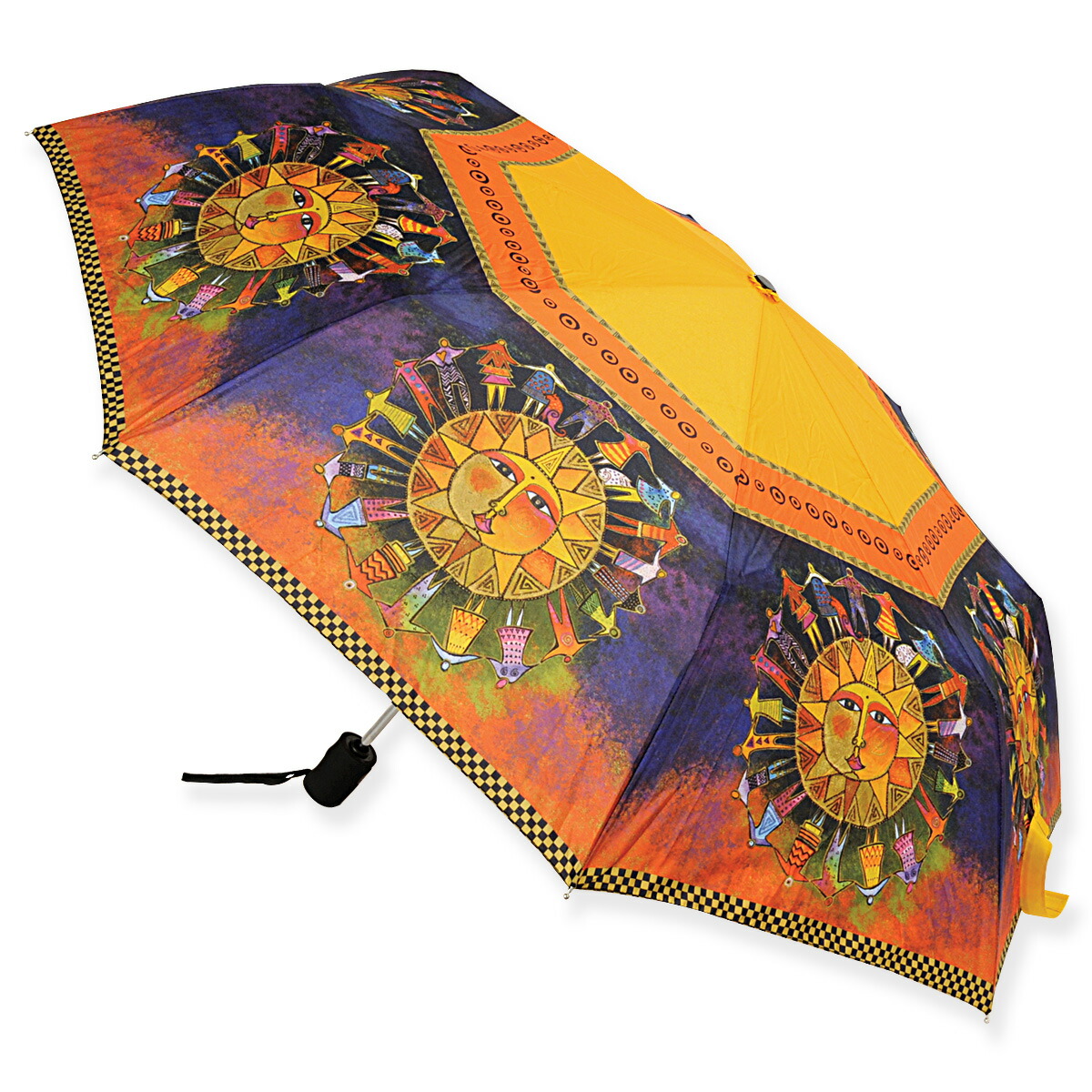 人気満点 楽天市場 マラソン最終日セール 10 Offクーポン ローレルバーチ Laurel Burch コンパクトアンブレラ 太陽のイラストプリント アンブレラ 傘 折りたたみ かさ Compact Umbrellas Harmony Under The Sun アイディーリ輸入雑貨専門店 春夏新