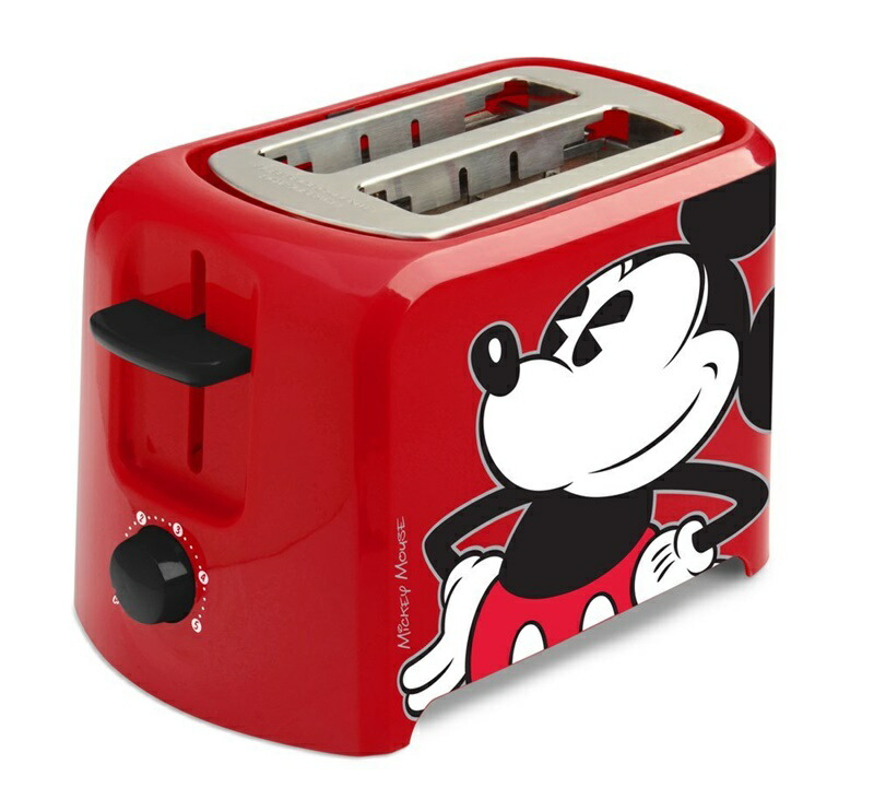 ディズニー トースター ポップアップトースター ミッキーマウス Disney DCM-21 Mickey Mouse 2 Slice Toaster Red/Blac画像