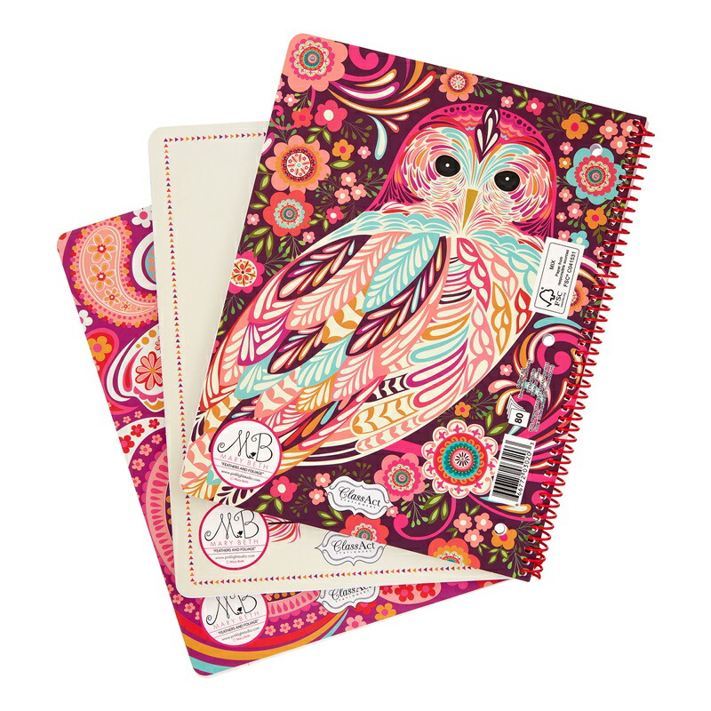 楽天市場 輸入ノート ノート送料無料 ピンクライトデザイン カラフル 輸入ノート 3pk Feathers Foliage Notebook 輸入文具 リングノート 海外 ノート おしゃれ アメリカ直輸入雑貨専門店