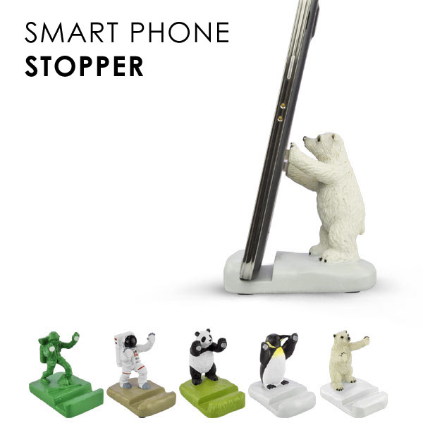 スマホスタンド(モチーフ スマートフォンストッパー）スマホスタンド スマートフォンスタンド かわいい 動物 パンダ シロクマ Motif SMART PHONE STOPPER あす楽