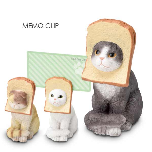 ねこのメモクリップ 猫 パンネコ クリップ 文房具 メモスタンド メモ立て かわいい インテリア ハチワレ 白ネコ スコ茶 雑貨 セトクラフト