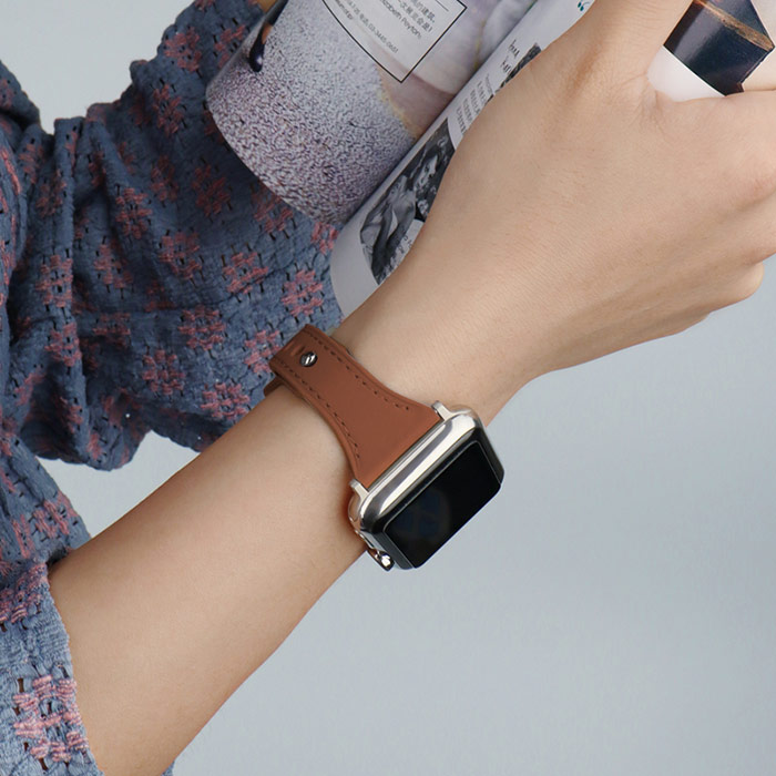 アップルウォッチ Apple Watch バンド レディース 高級感 ベルト レザー Applewatch スリムバンド Series SE 革  レザー 本革 牛革 38mm 40mm 41mm 42mm 44mm 45mm レザーベルト スリム くすみカラー 女性用 腕時計 