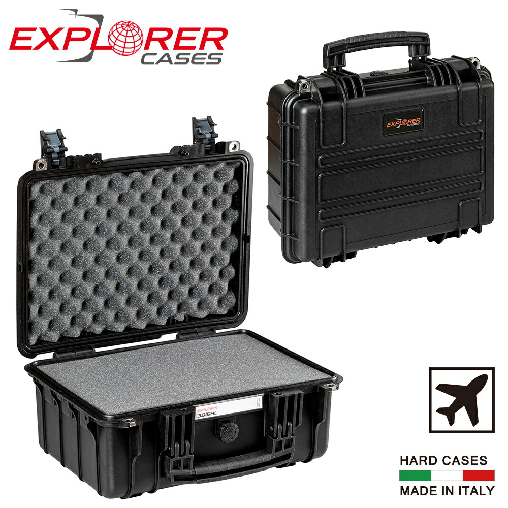 【正規代理店】防水ハードケース エクスプローラーケース ヘブンリーライト(軽量型) IEX-3818HLS-B 内装ウレタンフォーム有り 内装スポンジ有り イタリア製 ブラック ペリカンケース 耐衝撃ケース キャリーケース プロテクターケース プロテクションケース ツールケース 23,933円