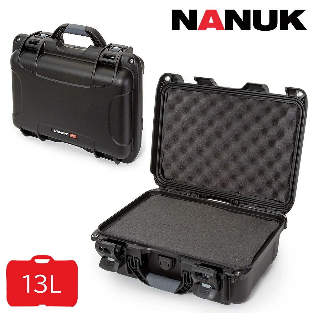 タカチ NANUK 防水キャリングケース ナヌーク NK915BS スポンジ付 内装有り ブラック IP65 防水ケース ハードケース 高耐久 耐衝撃 プロテクターケース ペリカンケース ツールケース ドローン カメラ 撮影 運搬用 カナダ製 他メーカー同梱不可｜アイデアルトランクネットショップ