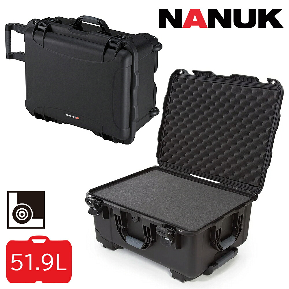 タカチ電機工業 防水キャリングケース NK950BS 内装スポンジ有り NANUK CASE(ナヌークケース) ブラック 黒色 他メーカー同梱不可 防水ケース ハードケース 耐衝撃ケース キャリーケース プロテクターケース プロテクションケース ペリカンケース フライトケース ツールケース