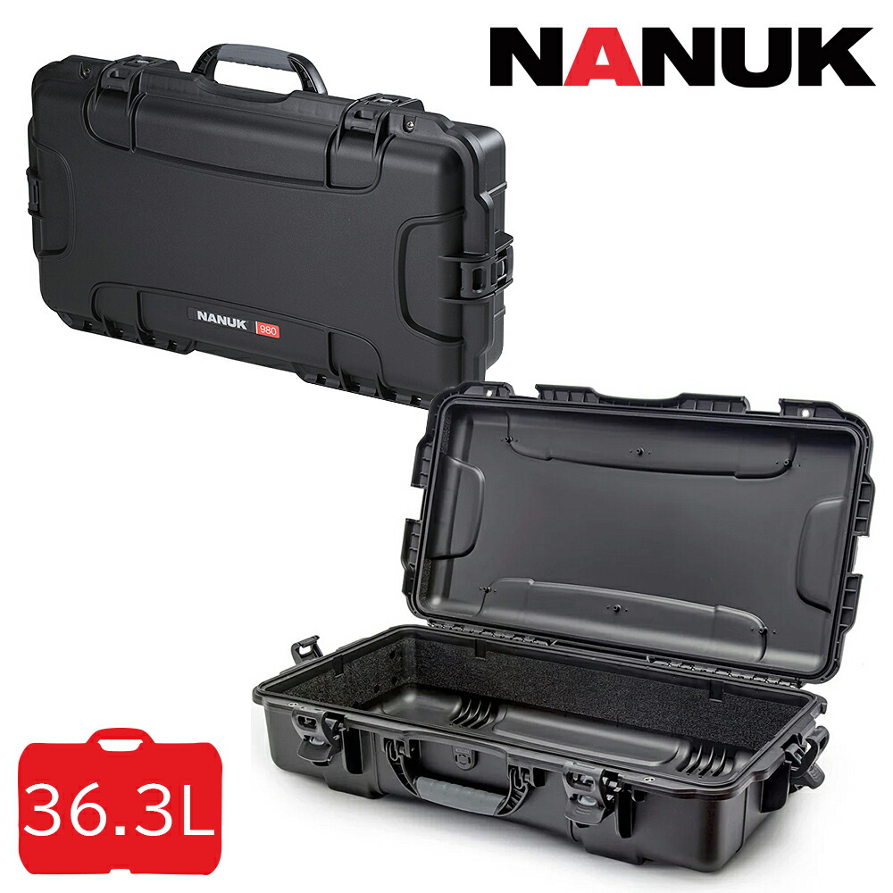 タカチ電機工業 防水キャリングケース NK980B 内装無し NANUK CASE(ナヌークケース) ブラック 黒色 他メーカー同梱不可 防水ケース ハードケース 耐衝撃ケース キャリーケース プロテクターケース プロテクションケース ペリカンケース フライトケース ツールケース