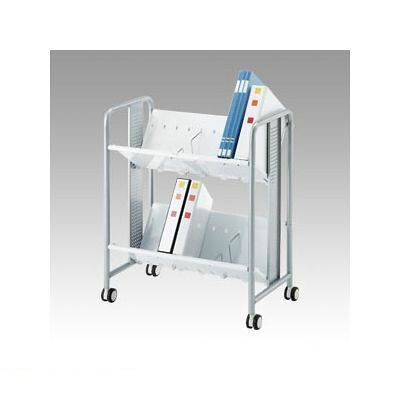 (LINEクーポン有)翌日出荷 林製作所 YS-40 重量型ブックラックワゴン２段【１台】 YS40 シルバー キャスター付きファイルワゴン オフィス用品 ブックラックワゴン重量タイプ
