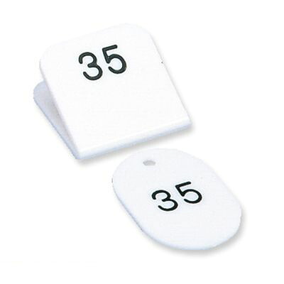 共栄プラスチック CT-3-1-W 親子番号札 角型 1－50 ホワイト CT31W