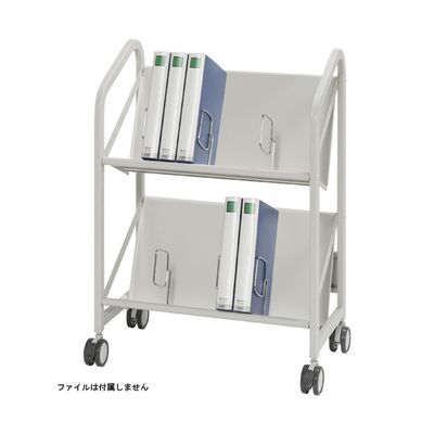 クラウン CR-FSW260-W 直送 代引不可・他メーカー同梱不可 ファイルサポートワゴン【本体色－ホワイトグレー】【2段タイプ】【１台】CRFSW260W
