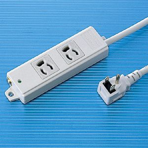 【即納在庫品】「直送」サンワサプライ TAP-KE2L-3 工事物件タップ 抜け止めコンセント ２個口 Ｌ型 ケーブル長３ｍ