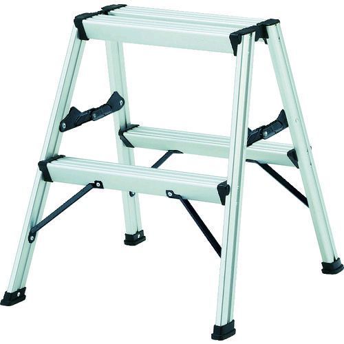 【個数：1個】トラスコ中山 ＴＲＵＳＣＯ TSAF2SV アルミ製踏台 2段 高強度型 シルバー