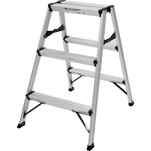 【個数：1個】トラスコ中山 ＴＲＵＳＣＯ TSAF3SV アルミ製踏台 3段 高強度型 シルバー