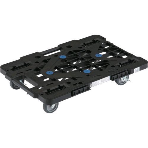トラスコ中山 TRUSCO MPK-600JS-BK 樹脂製平台車 ルートバンメッシュタイプ ６１５Ｘ４１５ ４輪自在 ストッパー付 黒 MPK600JSBK