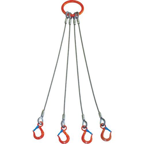 (LINEクーポン有)【即納在庫品】「直送」大洋製器工業 4WRS1.6TX1.5 ４本吊 ワイヤスリング １．６ｔ用×１．５ｍ １０１１６９９ TAIYO
