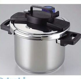 (LINEクーポン有)パール金属 H-5389 3層底ワンタッチレバー圧力鍋5.5L H5389【キャンセル不可】 IH対応 時短 オール熱源対応 切替式 両手鍋｜iDECA　店