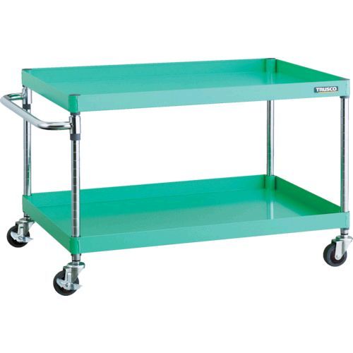 トラスコ TRUSCO PEW-692-YG ツールワゴン フェニックスワゴン 省音 ９００Ｘ６００ＸＨ６００ ２段 ヤンググリーン