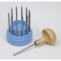 (LINEクーポン有)ハープ HARP No.139-120 球ぐり工具〈木柄付き12本組セット〉 彫金 工具 No.139120