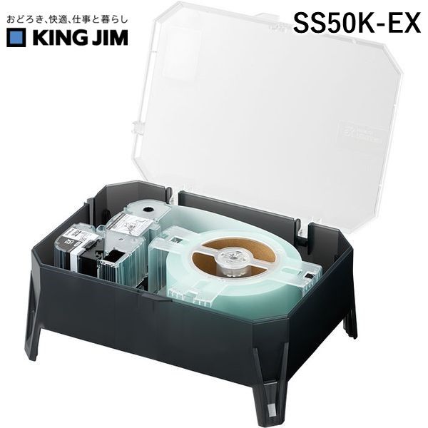 (LINEクーポン有)翌日出荷 キングジム（KIMG JIM）キングジム（KIMG JIM） SS50K-EX テプラPROテ&minus;プ EX白ラベル SS50KEX EXロングテープカートリッジ｜iDECA　店