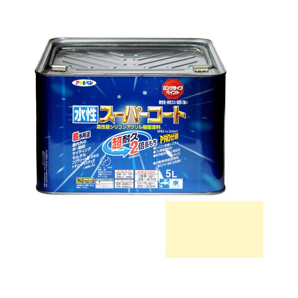 直送 代引不可・他メーカー同梱不可 アサヒペン 4970925416254 水性スーパーコート ５Ｌ アイボリー