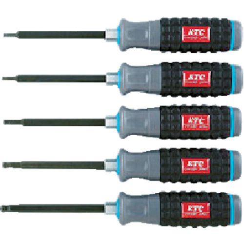 【即納在庫品】「直送」KTC 京都機械工具 工具 TD1HBP5 樹脂柄ボールポイントヘキサゴンドライバセット[5本組]