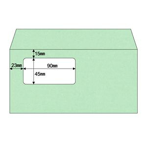 (LINEクーポン有)ヒサゴ MF14 窓つき封筒グリーン HISAGO ニューメールサイズ メタル 窓付封筒 窓付き封筒