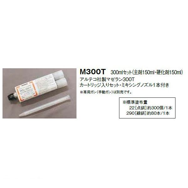 (LINEクーポン有)日本ハートビル工業 M300T 接着剤 カートリッジ入セット・ミキシングノズル1本付 300mlセット【主剤150ml・硬化剤150ml】 【点字鋲】