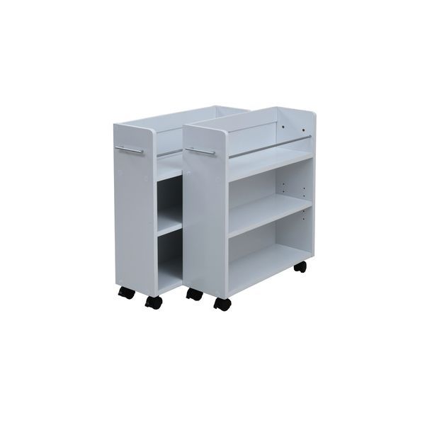 (LINEクーポン有)JKプラン SGT-0128-WH 直送 代引不可・他メーカー同梱不可 クローゼット押入れラック 2個セット 幅190 奥行580 SGT0128WH クローゼット 収納 ラック 本棚 2個セット 幅19 奥行58 キャスター付き
