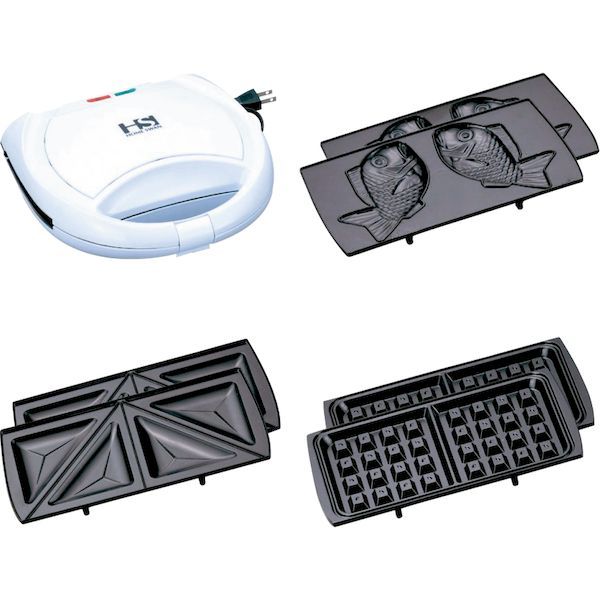(LINEクーポン有)4981889010754 新津興器 HS着脱ホットサンドメーカートリプル SHS－40 HOME SWAN ホームスワン 電気 たいやきメーカー 着脱式